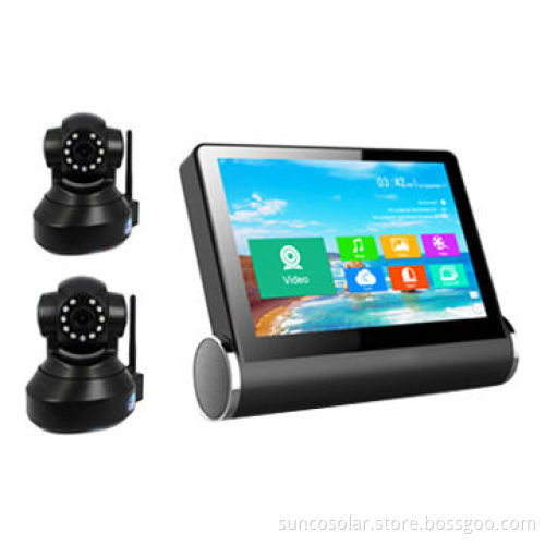 Home video surveillance system with 2 indoor camera and LCD screen DVR